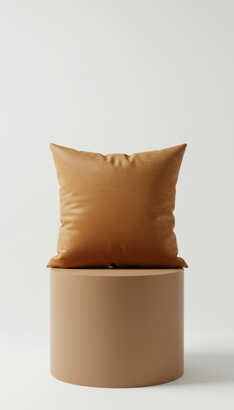 Coussin en velours caramel